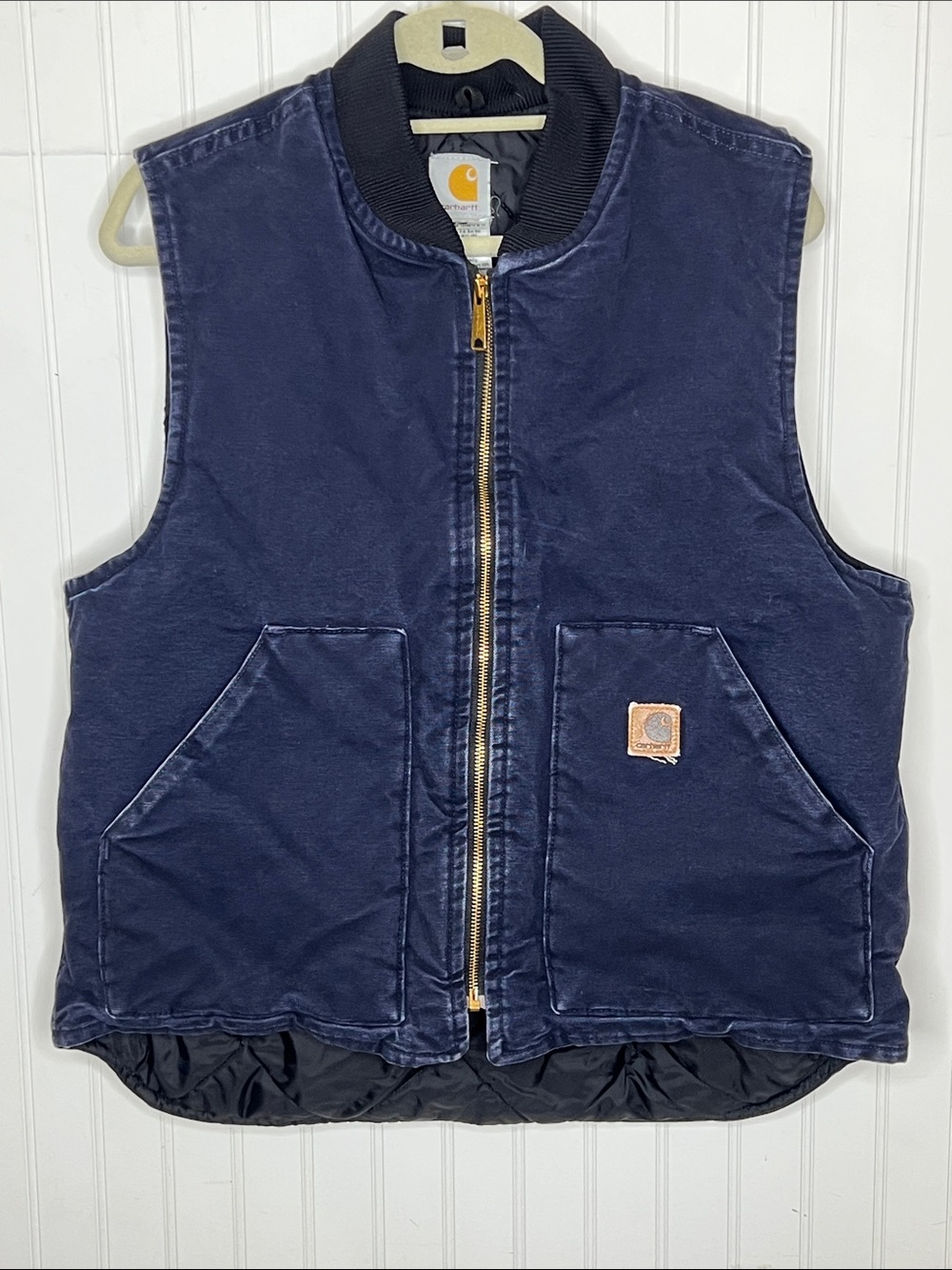 Carhartt Navy Blue Vintage Arctic Sandstone Work Vest Large